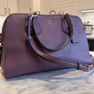 Coach Pebbled Leather Satchel in Lilac